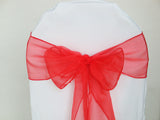 19 Colors Wedding Organza Chair Sashes Bow Sash Party Banquet Decor