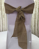 10PCS/LOT Burlap Chair Sash Nature Wedding Event Party Decoration