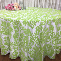 Taffeta Flock  Table Overlay  Olive Wedding Party table Decoration