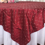 Taffeta Embroidery Tablecloth  Burgundy Wedding Party table Decoration