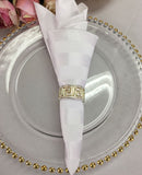 12PCS/LOT Polyester Stripe Table Napkin White Wedding Event Home Decoration