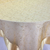 4 Colors Swirl Organza Embroidery  Table Overlay w/ Trims Wedding Party Decoration