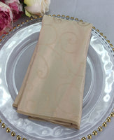 12PCS/LOT Polyester Swirl Table Napkin Champagne Wedding Event Home Decoration