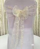10 Colors 10PCS/LOT Organza Embroidery Chair Sash Wedding Event Party Decoration
