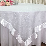 Lime Wedding Party Home Decoration Organza embroidery table overlay w/ Satin Trims
