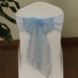 19 Colors Wedding Organza Chair Sashes Bow Sash Party Banquet Decor
