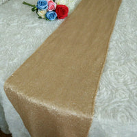 5 PCS/LOT Sparkle Sequins Net Table Runner for Wedding Banquet Champagne