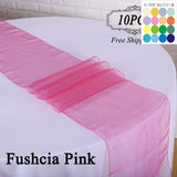 19 Colors 5PCS/LOT Wedding Sheer Organza Table Runner Wedding Table Runner Chair Bows