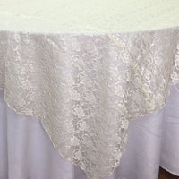 Lace Table Overlay  Ivory Wedding Party table Decoration
