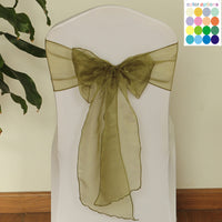 19 Colors Wedding Organza Chair Sashes Bow Sash Party Banquet Decor