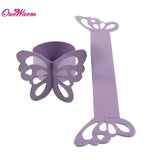 wholesale 50pcs Pearlescent Paper Butterfly Napkin Rings 11 colors Weddings Party Serviette Table Decoration