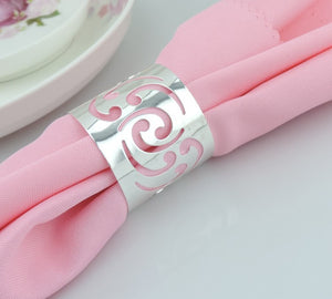 12PCS/LOT Silver Metal Wedding Banquet Party Napkin Ring