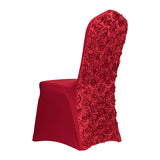 50PCS Spandex Chair Cover W/3D Rose Back 10 Colors