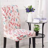 4 PCS Printed Spandex Dining Seat Cover 19 Designs