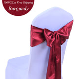 20Colors 25PCS/LOT Wedding Banquet Party Decoration Satin Chair Sashes
