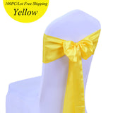 20Colors 25PCS/LOT Wedding Banquet Party Decoration Satin Chair Sashes