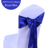 20Colors 25PCS/LOT Wedding Banquet Party Decoration Satin Chair Sashes