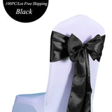 20Colors 25PCS/LOT Wedding Banquet Party Decoration Satin Chair Sashes