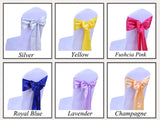 20Colors 25PCS/LOT Wedding Banquet Party Decoration Satin Chair Sashes