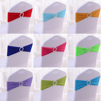 Wholesale 100pcs/lot Spandex Lycra Wedding Chair Cover Sash Bands Wedding Party Birthday Chair Decoration Chair Sash