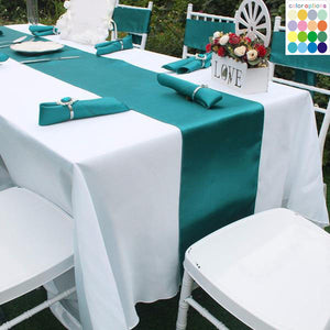 15 Colors 5PCS/LOT Wedding Table Runner Bridal Satin Table Runners